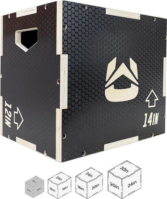 Ultra Fitness Gear Wooden Plyo Box, 31 Plyometric Jump Training Squat, Step Up, Jumps & More Workout Size S, M, L, XL
