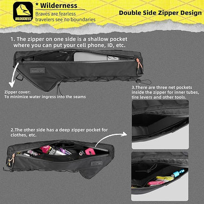 Bicycle Frame Bag Bike Triangle Bag Waterproof Bike Bag 2.4L with Dual Side Mesh Pockets for MTB Road Bike Cycling Commuting and Outdoor Adventures