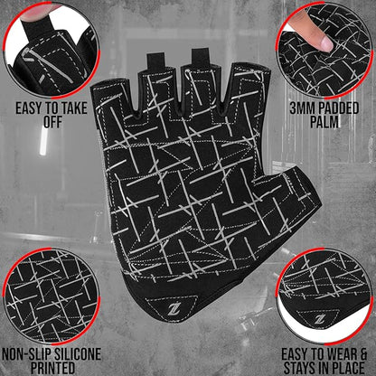 ZRIX Well Vented Weight Lifting Gym Workout Gloves with Wrist Wrap Support for Men & Women & Adult, Full Palm Protection, Training, Fitness, Hanging, Pull ups, Cycling & Hand Grip Gloves