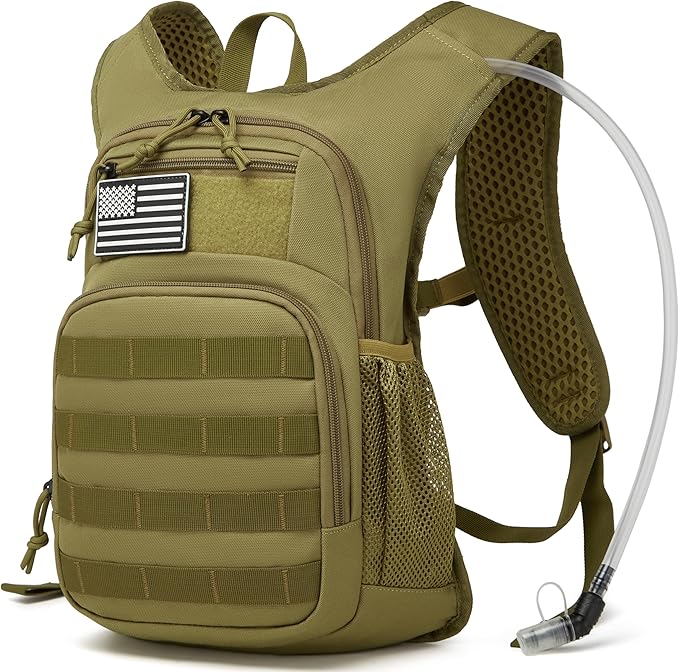 wotony Hydration Backpack with Water Bladder for Hiking Tactical Hydration Pack for Men Women Molle Water Backpack for Hiking