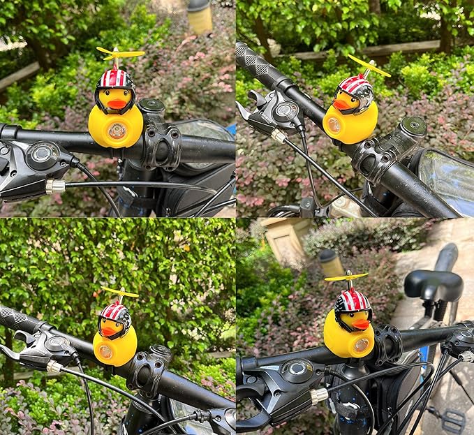 Lovely Yellow Duck Bike Bell, Kids Bike Horn, Rubber Yellow Duck Bicycle Accessories with LED Light - for Kids Toddler Children Adults Sport Outdoor