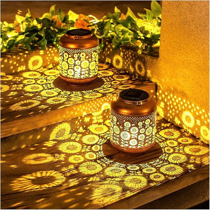 Sunflower Solar Lanterns Outdoor Waterproof Hanging Solar Lights Sunflower Gifts for Women Men Mom Metal Decorative LED Outdoor Lanterns for Patio,Lawn,Landscape, Garden Decor, Yard Decoration
