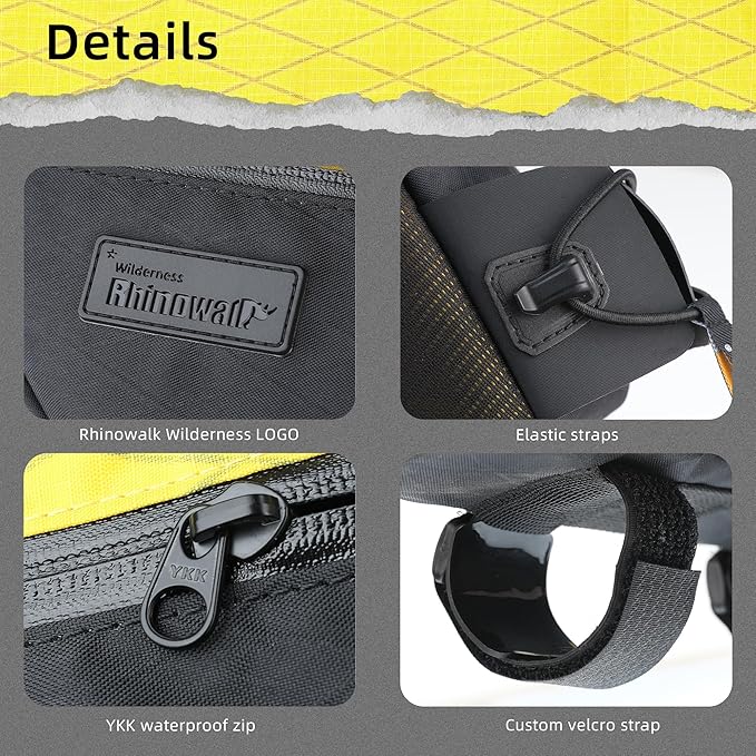 Rhinowalk Bike Top Tube Bag Bicycle Front Frame Bag Waterproof Bike Bag 1.2L with Dual Side Mesh Pockets Perfect for MTB Road Bike Cycling Commuting and Outdoor Adventures