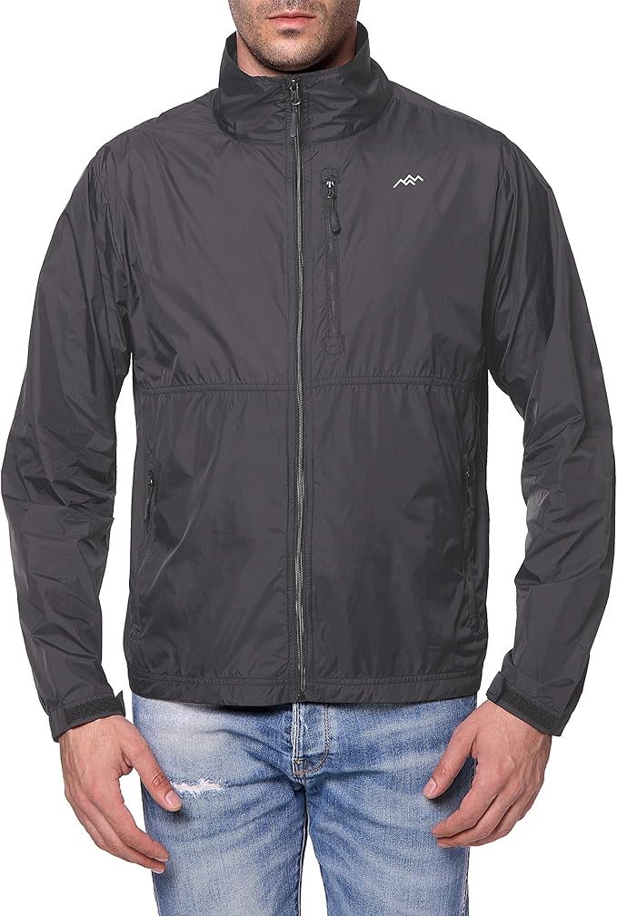 TRAILSIDE SUPPLY CO. Mens Windbreaker Jackets Lightweight Packable Jacket,Windproof and Dustproof