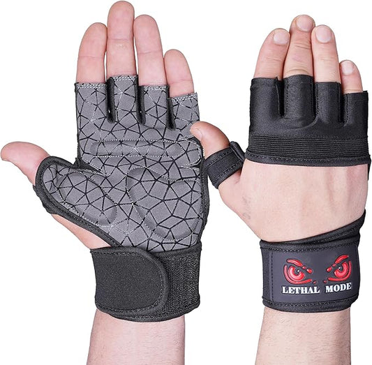 Workout Gloves for Men & Women – Fingerless Weight Lifting Gloves with Wrist Support for Gym, Crossfit, and Exercise – Durable Grip for Weightlifting, Cycling & Training