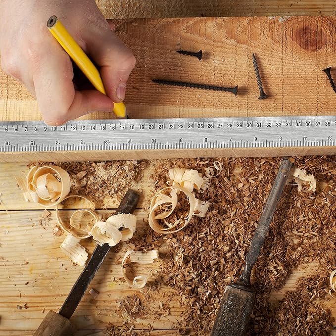 Metal Ruler With Cork Backing: 10 PCS 18 Inch Stainless Steel Non-Slip Rulers With Inch and Centimeters