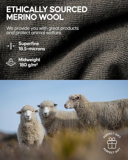 DANISH ENDURANCE Merino Wool Long Sleeve for Women, Thermal Vests for Women, Base Layer Underwear Tops, Winter Thermals