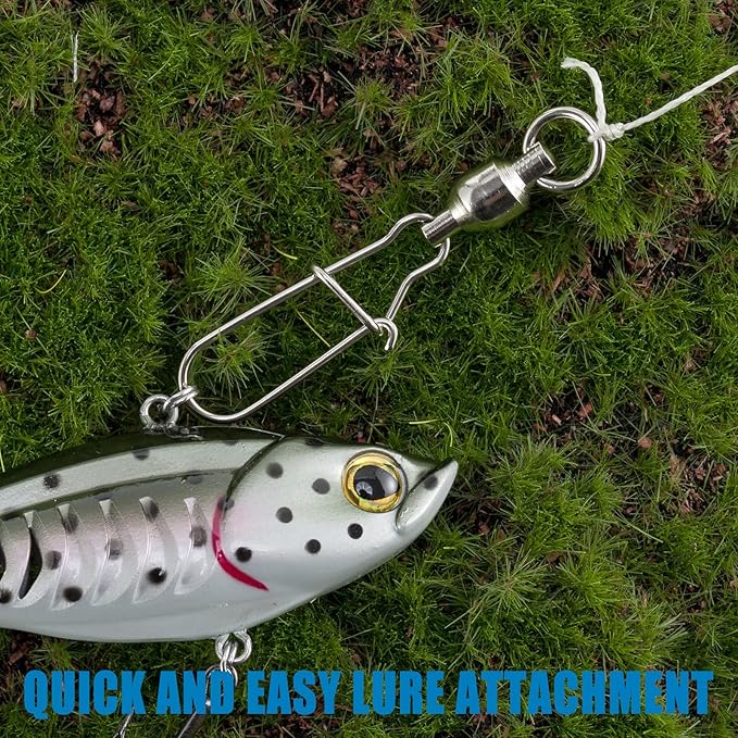 Dr.Fish 20 Pack Ball Bearing Snaps Swivels Fishing Tackles Duo Lock Snaps Stainless Steel Saltwater Freshwater Lure Leader Line Connector