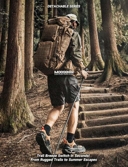 Moosehill Men's-Hiking-Pants Convertible Quick-Dry Water-Resistant Lightweight Zip-Off Outdoor with 5 Deep Pockets