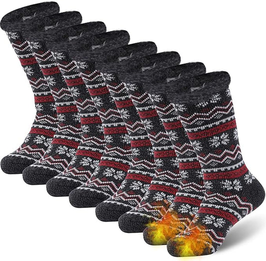 Sunew Warm Thermal Socks 4 Pack, Mens Womens Winter Heated Outdoor Skiing Thermal Socks