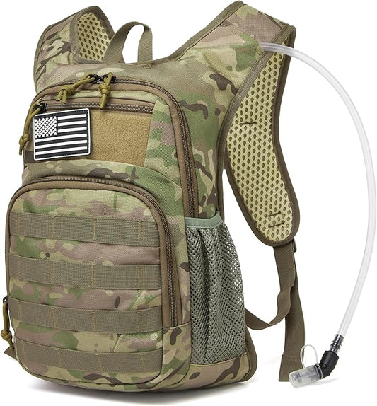 wotony Hydration Backpack with Water Bladder for Hiking Tactical Hydration Pack for Men Women Molle Water Backpack for Hiking