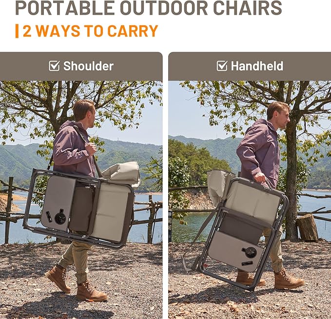 Timber Ridge XXL Director’s Chair – Heavy Duty Folding Chair with Side Table, 500 lb Capacity, Extra Wide Padded Seat for Camping, Sports, Beach, Patio, and Outdoor Use, Tan