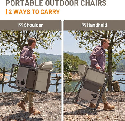 Timber Ridge XXL Director’s Chair – Heavy Duty Folding Chair with Side Table, 500 lb Capacity, Extra Wide Padded Seat for Camping, Sports, Beach, Patio, and Outdoor Use, Tan