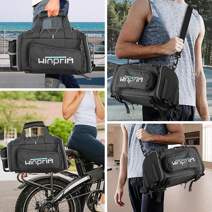 Bike Bags for Bicycle Rack Bag,18-20L Pannier Trunk Pannier with Rain Cover,Water Resistant Ebike Saddle Bag for Rear Rack handlebar Shoulder Bag for Commuter Travel Outdoor Cycling,1680D