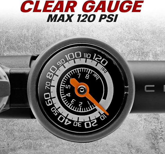 BV Mini Bike Pump Portable Frame Pump, Shock Pump for Bike Shock, Air Ball Pump Inflator with Ball Pump Needles, Mini Pump Fits Presta & Schrader- Smart Valve