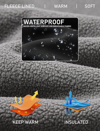 MoFiz Women's Fleece Lined Softshell Jacket Hooded Windproof Lightweight Insulated Jacket Full Zip Warm Coat