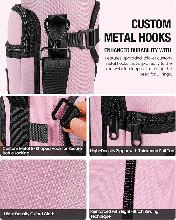 Sports rabbit Universal Water Bottle Holder – Durable Oxford & Neoprene Hybrid Design Compatible with Stanley 30/40oz Handled & 64/87oz Straight Tumblers, Adjustable Strap for Gym, Travel, Outdoors