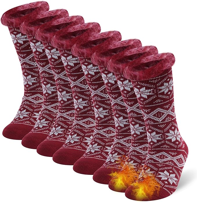 Sunew Warm Thermal Socks 4 Pack, Mens Womens Winter Heated Outdoor Skiing Thermal Socks