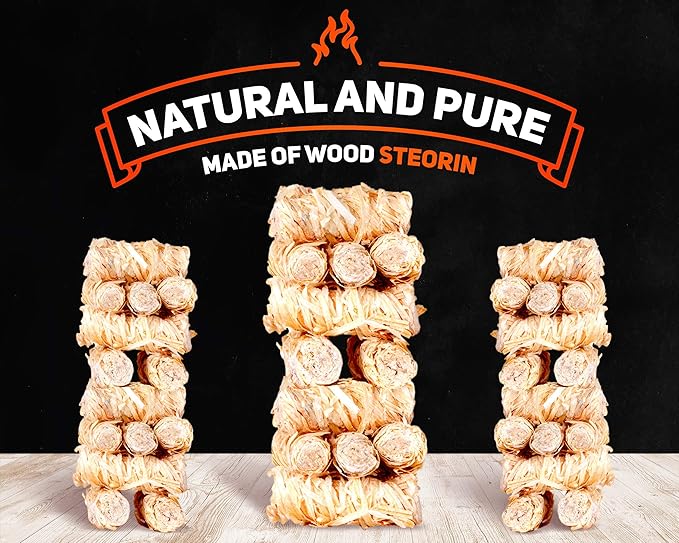 Zorestar Fire Starters XXL 120 pcs - Firelighters for Indoor and Outdoor Use, Compatible with Solo Stove, Green Egg and Other firepits and BBQs - Box of 100% Waterproof Firestarters