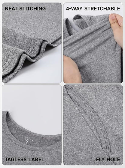 VZV Thermal Underwear for Men Fleece Lined Long Johns for Mens Thermals Top and Bottom Set Soft Base Layer for Winter