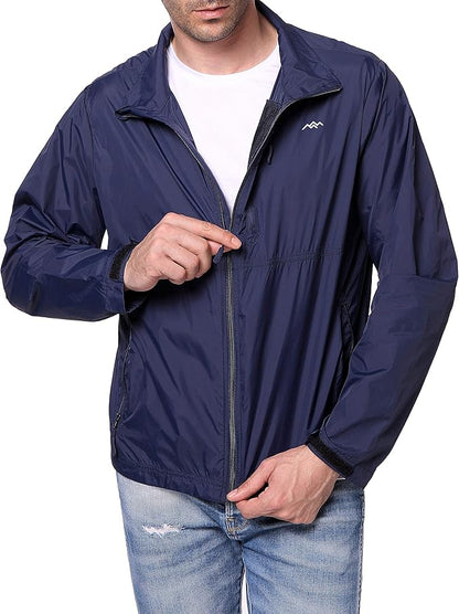 TRAILSIDE SUPPLY CO. Mens Windbreaker Jackets Lightweight Packable Jacket,Windproof and Dustproof
