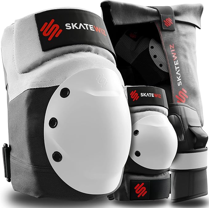 SKATEWIZ Skating Protective Gear Adult Knee Pads, Elbow Pads and Wrist Guards for Adults [6pc] - Shield - Roller Skates, Inline, Skateboard - Designed in Germany