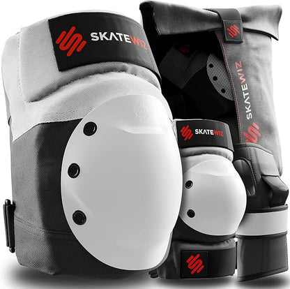 SKATEWIZ Skating Protective Gear Adult Knee Pads, Elbow Pads and Wrist Guards for Adults [6pc] - Shield - Roller Skates, Inline, Skateboard - Designed in Germany