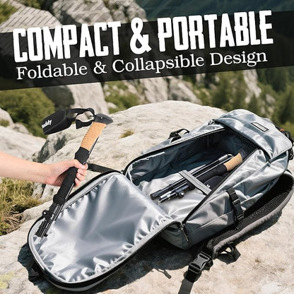 TrailBuddy Foldable Trekking Poles – Ultralight 7075 Aluminum, EVA & Cork Grip Collapsible Hiking Poles – Lightweight Adjustable Walking Sticks for Men, Women, Seniors & Travel