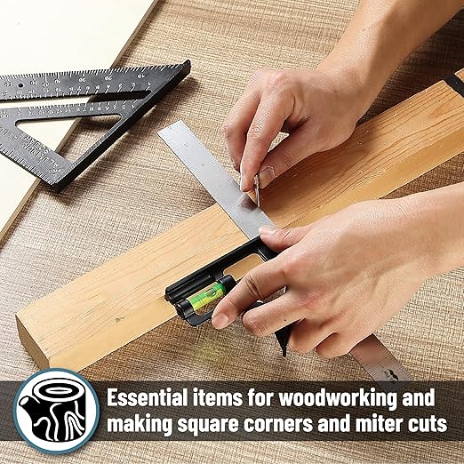 Mr. Pen- Combination Square Set, 12", Blue, Combo Square, Carpentry Tools, Carpenter Square, Woodworking Tools and Accessories, T Ruler