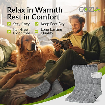 Merino Wool Socks Casual Warm Socks for Winter Cozy Boot Socks for Men & Women