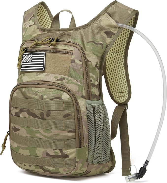 wotony Hydration Backpack with Water Bladder for Hiking Tactical Hydration Pack for Men Women Molle Water Backpack for Hiking