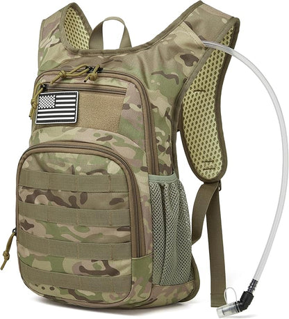 wotony Hydration Backpack with Water Bladder for Hiking Tactical Hydration Pack for Men Women Molle Water Backpack for Hiking