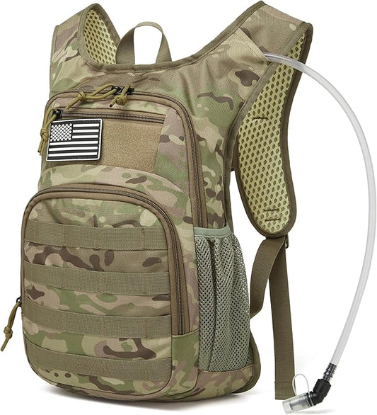 wotony Hydration Backpack with Water Bladder for Hiking Tactical Hydration Pack for Men Women Molle Water Backpack for Hiking