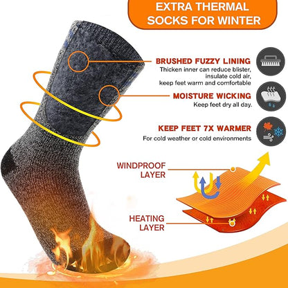 3 Pairs Winter Thermal Socks for Men & Women Warm Winter Ski Thick Boot Insulated Socks for Cold Weather