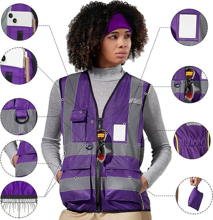 A-SAFETY High Visibility Reflective Safety Vest Customize Logo (XS-8XL)