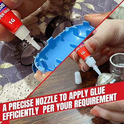 1 Gram (Pack of 24) Single Use Super Glue All Purpose - Superglue - Ca Glue Thick & Strong Adhesive for DIY Craft, Ceramics, Frame, Leather, Metal Etc