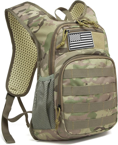 wotony Hydration Backpack with Water Bladder for Hiking Tactical Hydration Pack for Men Women Molle Water Backpack for Hiking