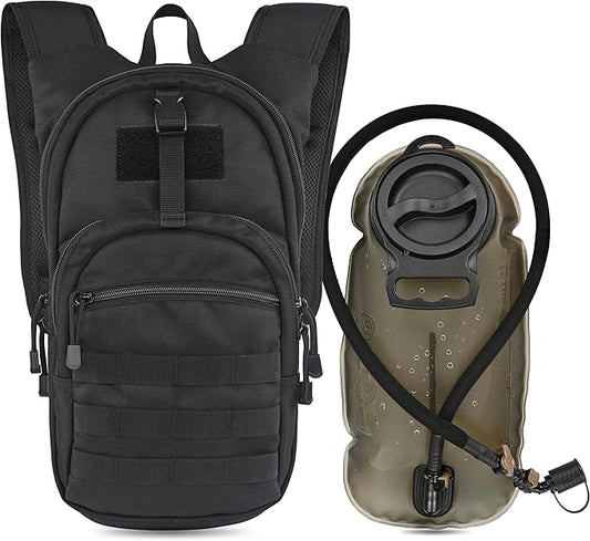 MARCHWAY Tactical Molle Hydration Pack with 2.5L TPU Water Bladder, Low-Profile Organized Military Backpack for Hiking, Cycling, Backpacking, Hunting, Running