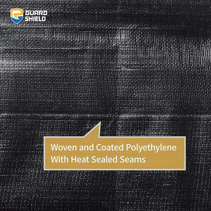 GUARD SHIELD Heavy Duty Tarp 10x10 Feet Black Tarp Large Outdoor Tarps Waterproof with Grommets Cover 12mil