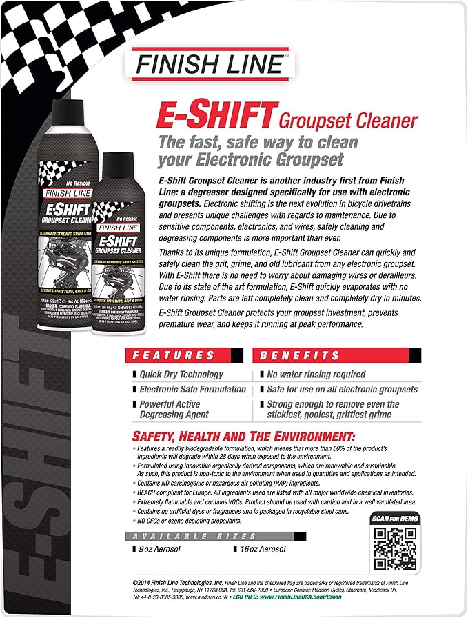 Finish Line E-Shift Electronic Groupset Cleaner Aerosol