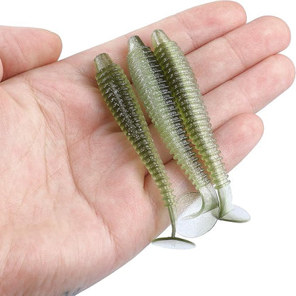 RUNCL Swimbaits Paddle 10/20/30/40PCS, 5/4/3/2 Inchs Paddle Tail, Soft Lure for Trout Crappie Bass, Durable Plastic Bait Swimmer for Saltwater/Freshwater, Fishing Lover's Gift