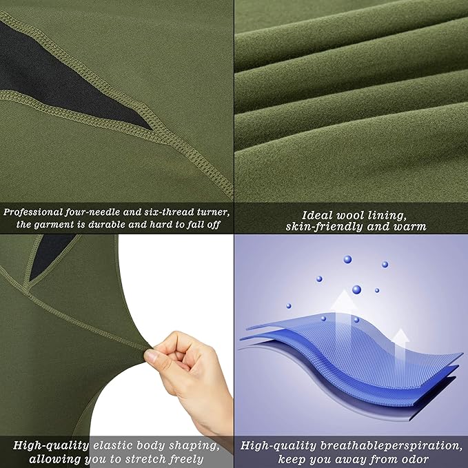 Men's Thermal Underwear Fleece Lined Performance Fleece Tactical Sports Shapewear Thermal Set