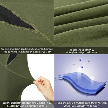 Men's Thermal Underwear Fleece Lined Performance Fleece Tactical Sports Shapewear Thermal Set