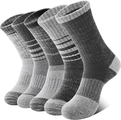 Anlisim Merino Wool Hiking Socks for Women Thermal Winter Warm Boot Work Cushion Socks 5 Pairs