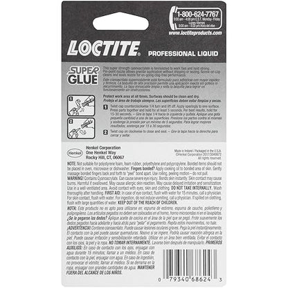 Loctite Super Glue Liquid Professional, Clear, 0.7 fl oz Bottle, 4 Pack - Superglue for Plastic, Wood, Metal, Crafts & Repair, Cyanoacrylate Adhesive Instant Glue, Quick Dry