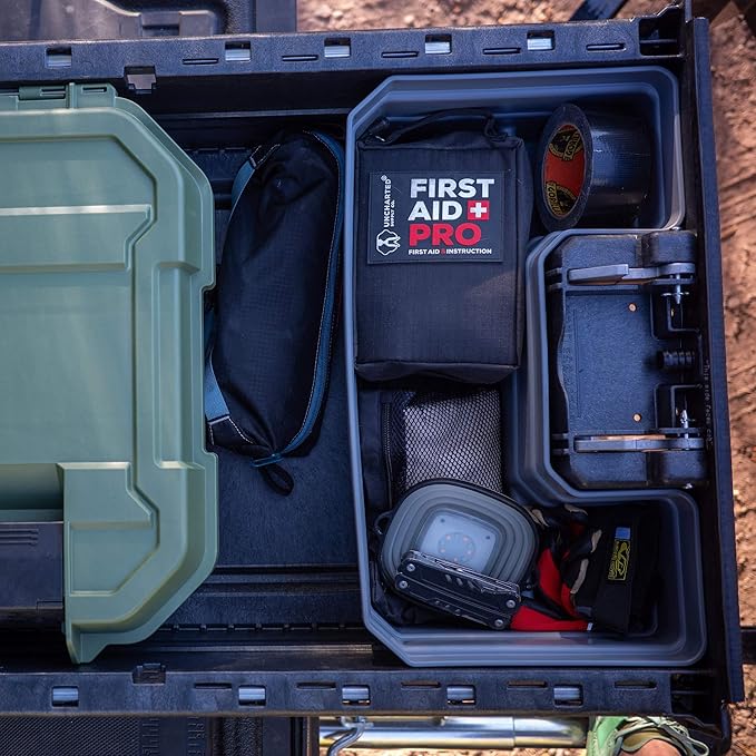 Uncharted Supply Co. First Aid Pro Kit for Emergency Preparedness Survival - Car, Backpacking, Hiking, and Camping - Compact, Lightweight, Water-Resistant - Fully Stocked