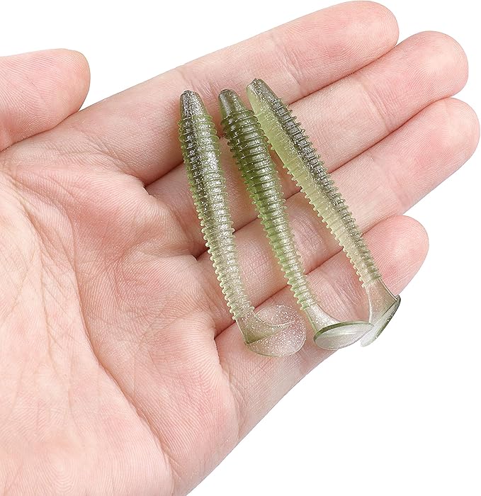 RUNCL Swimbaits Paddle 10/20/30/40PCS, 5/4/3/2 Inchs Paddle Tail, Soft Lure for Trout Crappie Bass, Durable Plastic Bait Swimmer for Saltwater/Freshwater, Fishing Lover's Gift