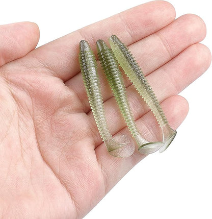 RUNCL Swimbaits Paddle 10/20/30/40PCS, 5/4/3/2 Inchs Paddle Tail, Soft Lure for Trout Crappie Bass, Durable Plastic Bait Swimmer for Saltwater/Freshwater, Fishing Lover's Gift