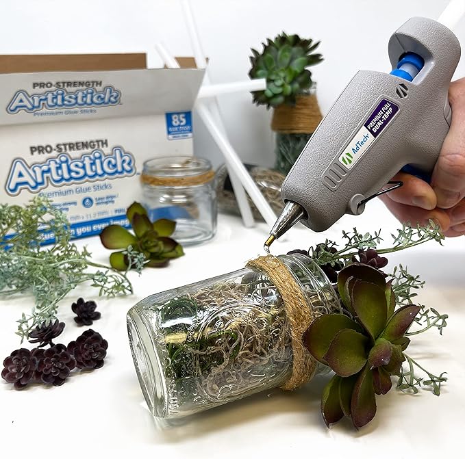 AdTech 0453 2-Temp Dual Temperature Hot Glue Gun Full Size, Light Gray