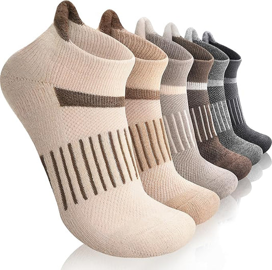6 Pairs Merino Wool Ankle Running Hiking Socks Compression Support Breathable Thick Cushion No Show Socks for Women Men